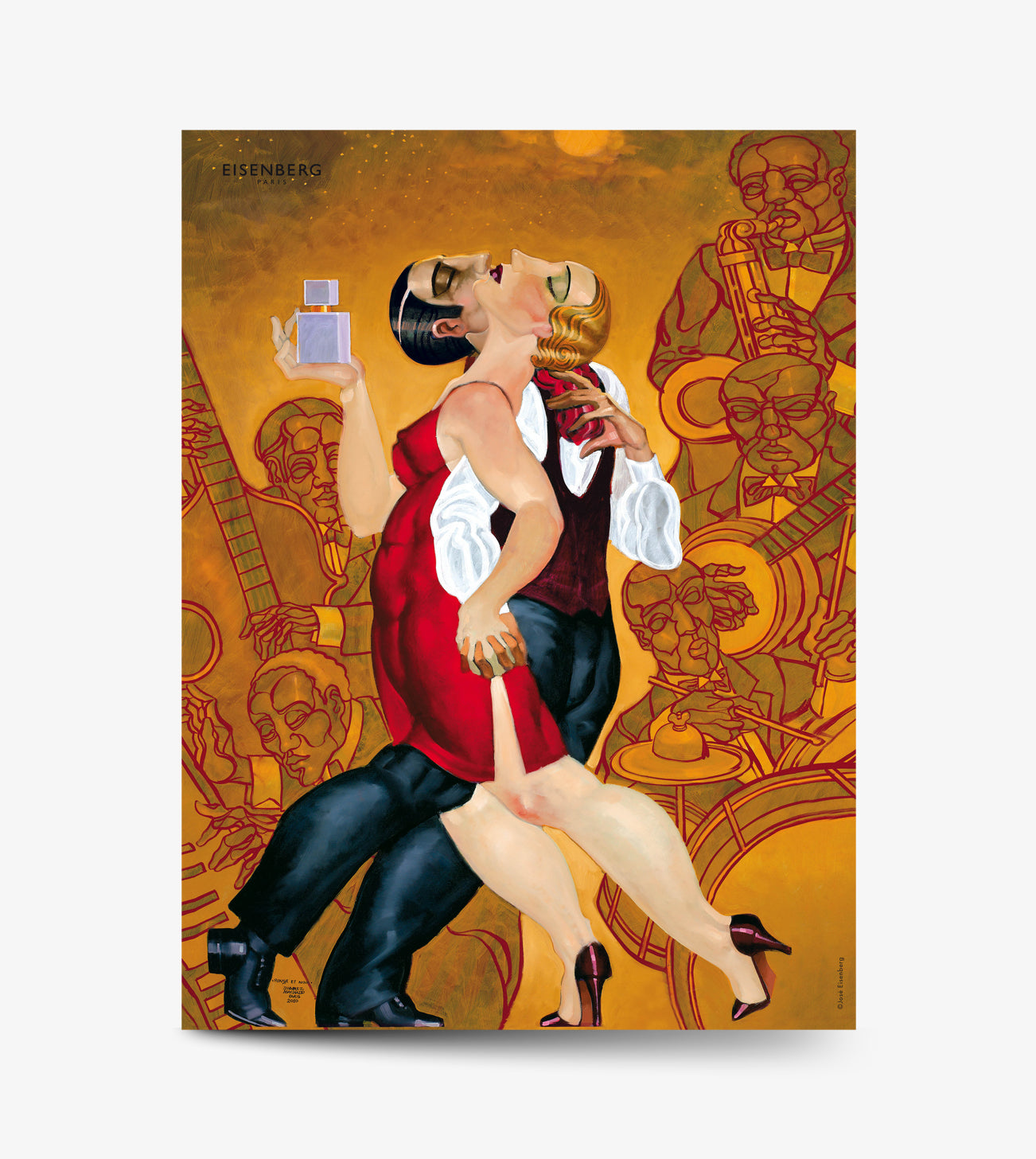 Foulard en soie - ROUGE ET NOIR INTENSE